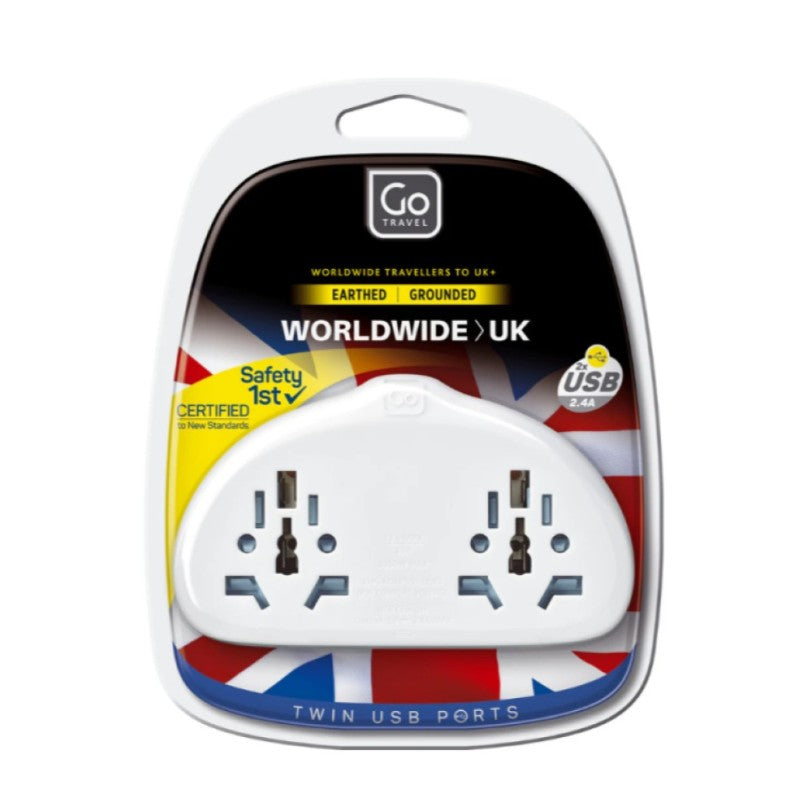 GO TRAVEL WORLD UK ADAPTOR DUO & USB