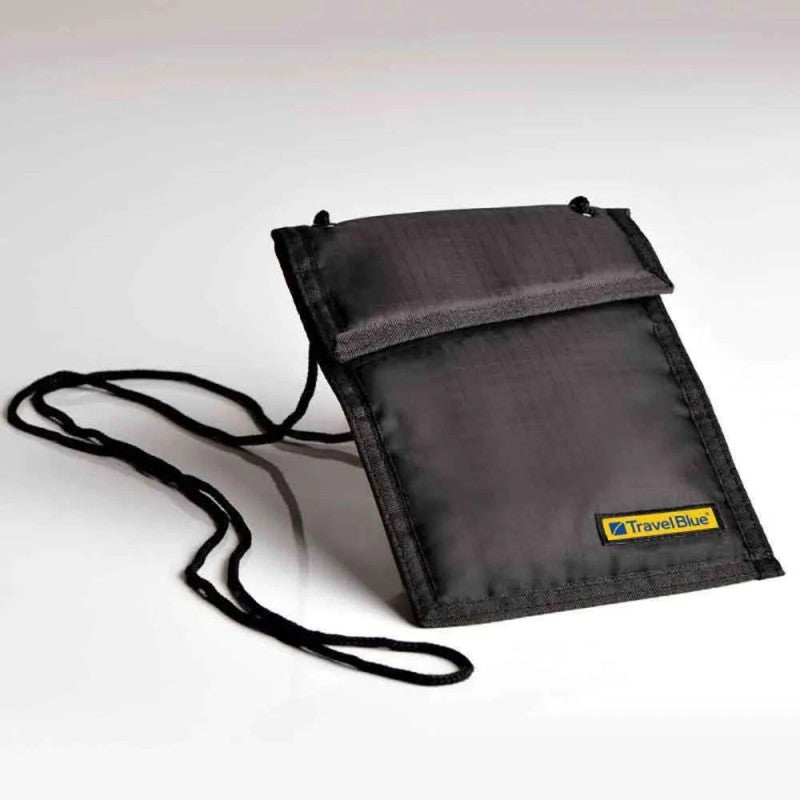 TRAVEL BLUE NECK WALLET RFID