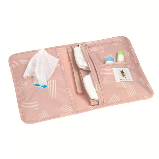 LAESSIG CHANGING POUCH SOFT STRIPES ROSE