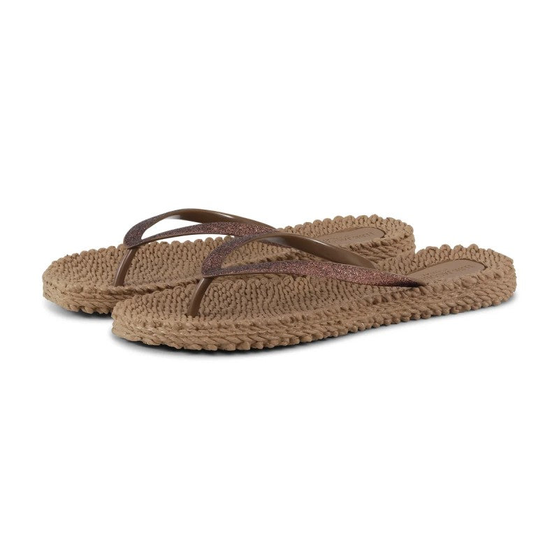 ILSE JACOBSEN FLIP FLOPS WITH GLITTER-MOCCA AVAILABLE IN 5 SIZES