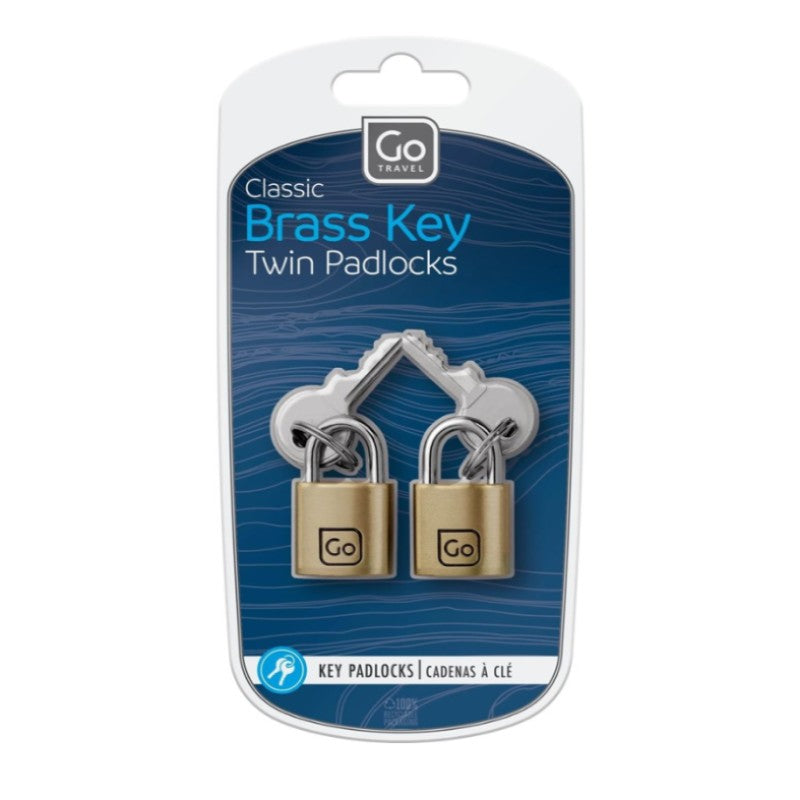 GO TRAVEL CLASSIC BRASS KEY TWIN PADLOCKS