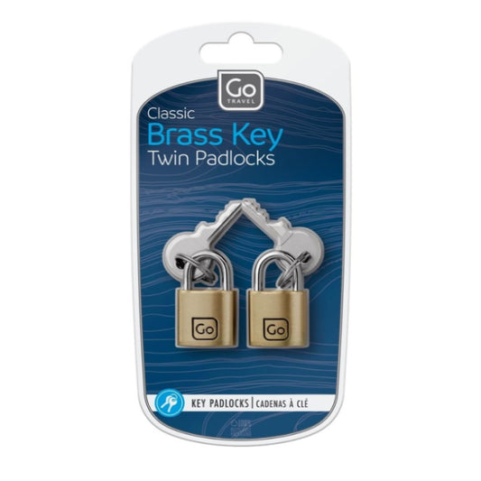 GO TRAVEL CLASSIC BRASS KEY TWIN PADLOCKS